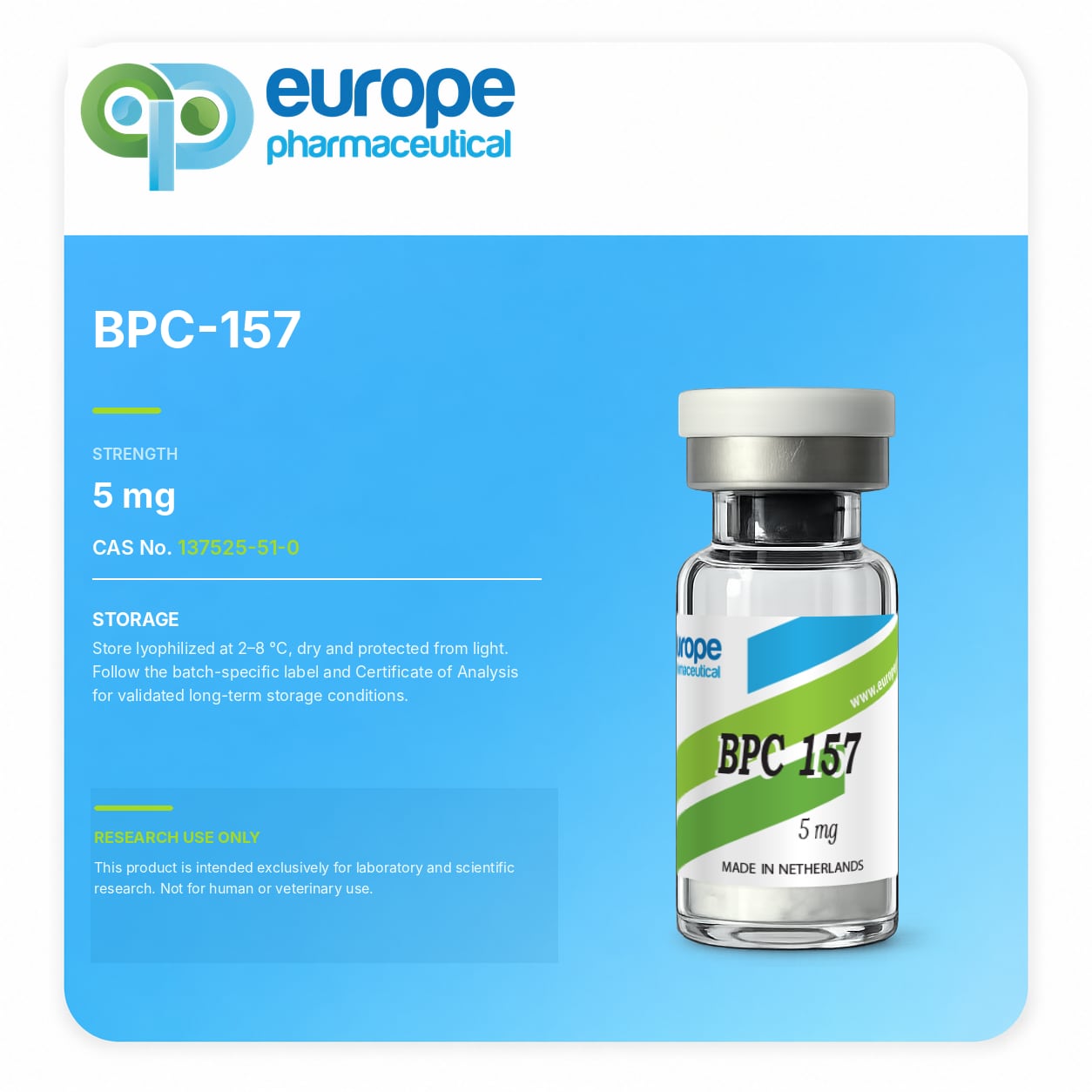 BPC-157, 5 mg — information card
