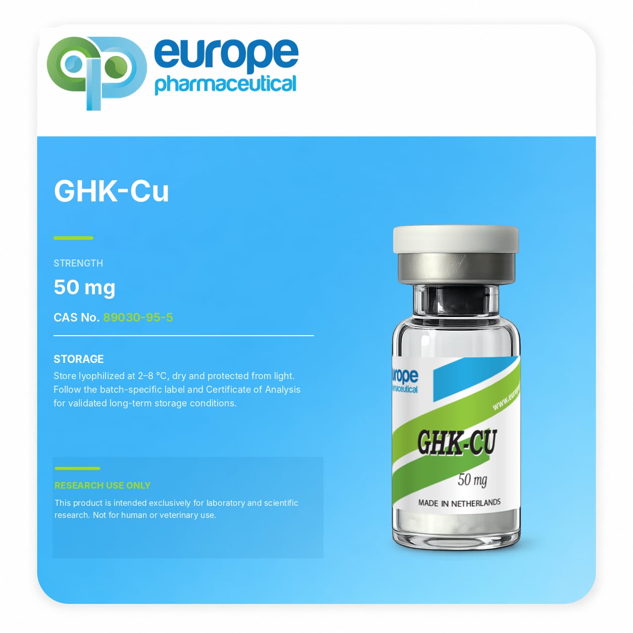 GHK-Cu, 50 mg — information card